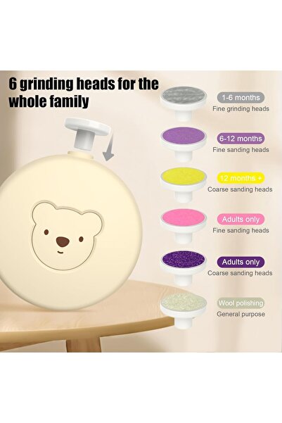 Generic Mikooz Electric Baby Nail Trimmer – Gentle Nail File with 6 Replacement Heads