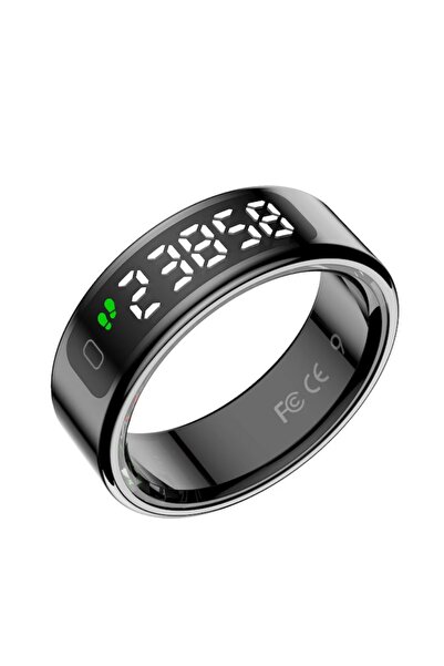 VeReTech Smart Ring, Advanced Monitoring, Water Resistant, Android/iOS, Wireless Charger, Size 10, Black