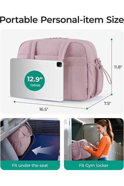 BAGSMART Gym Bag for Women — Travel Duffle with Wet Pocket, Water Resistant, Medium