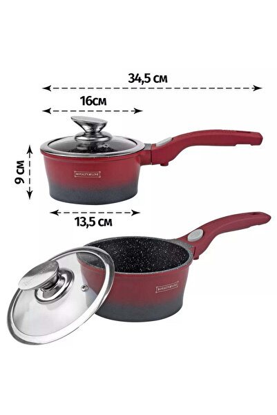 dealshopromania Cratiță 1,2 litri cu capac de sticlă cu înveliș de marmură 16×7,8 cm 1,2 l Linia Royalty Roșu cu Negru