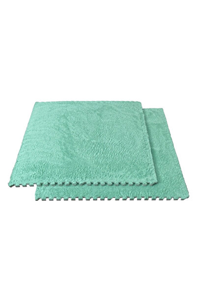 PROCART Fluffy puzzle mat, 61.5x61.5x1.7 cm, EVA foam, set of 2 pieces Mint green
