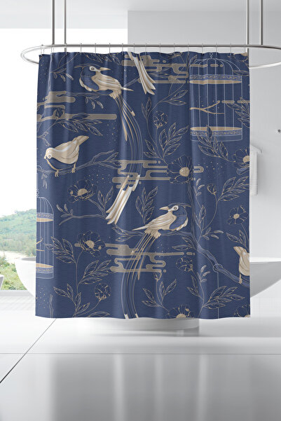 Moud's Bathroom Curtain, Silence of the Birds Pattern Shower Curtain, Bathtub...