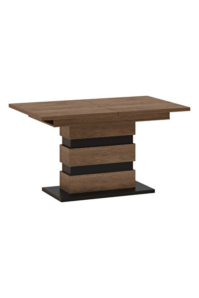 DacEnergy Folding dining table, bolzano oak / black, 140-180x86 cm, DELIS S