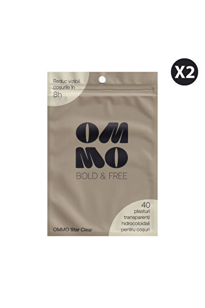OMMO Star Clear – Plasturi hidrocoloizi pentru coșuri, 80 buc, forme de stea transparente