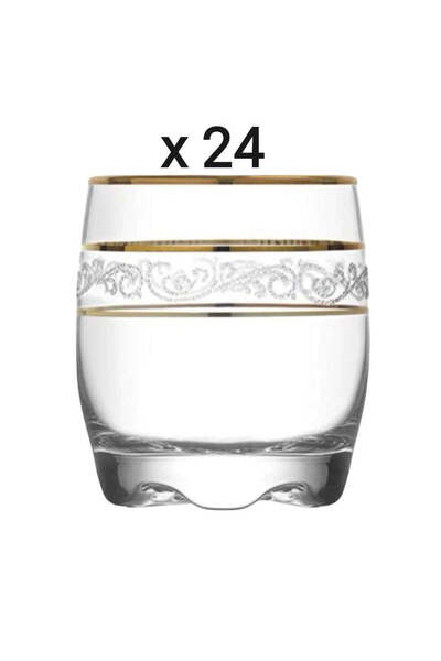 dealshopromania Set de 24 pahare tuica Lav Adora Gold cu capacitate de 80 ml