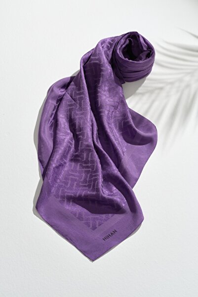 Nihan Jakarlı Pamuk Lyocell Eşarp Mor