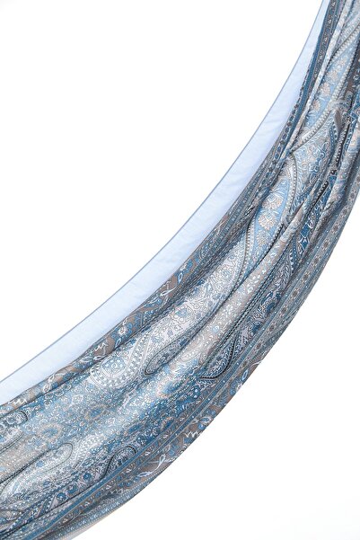 Nihan Desenli Soft Şal Açık Mavi