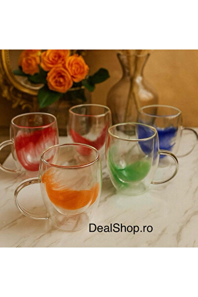 dealshopromania Set de 6 cești înalte de 350 ml pentru caffe latte macchiato ...