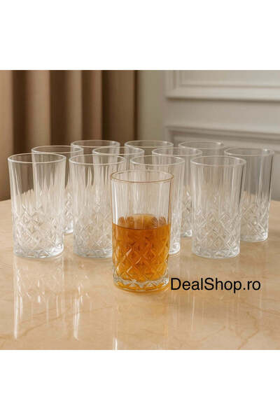 dealshopromania Σετ 12 ποτηριών Kaveh, 330 ml, κομψό σχέδιο για κρύα ποτά και...