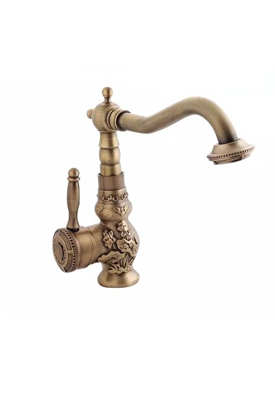 Trendy's Swan faucet, countertop mounting, medium height, antique bronze