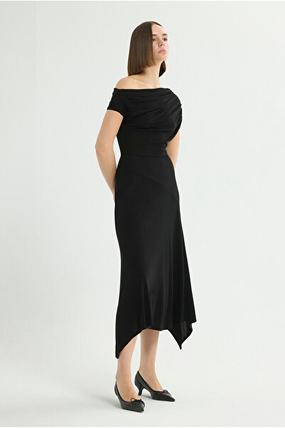 Love My Body Örme Tek Omuz Volanlı Elbise