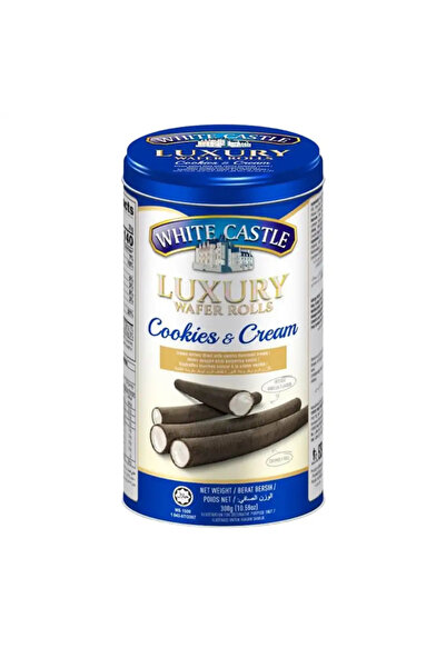 WHITE لفائف رقائق الويفر الفاخرة من كاسل بنكهة الكوكيز والكريمة - 300 غرام
