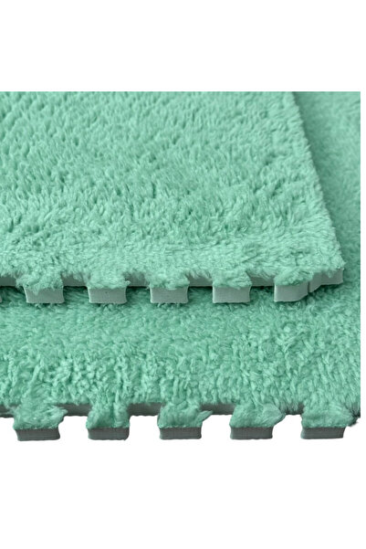 PROCART Fluffy puzzle mat, 61.5x61.5x1.7 cm, EVA foam, set of 2 pieces Mint green