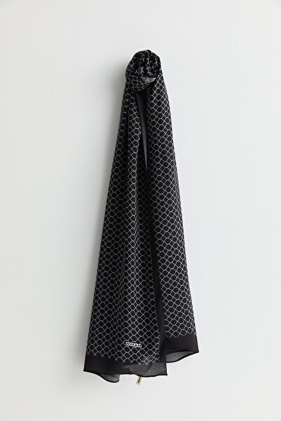 Nihan Desenli Viskon İpek Şal Lacivert