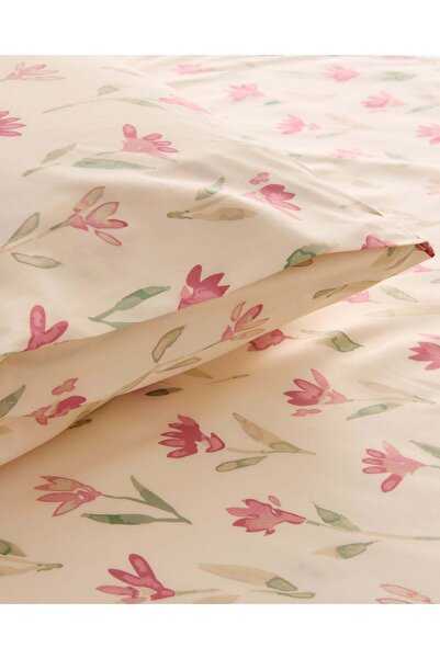 REDTAG Pink 3 Piece Floral Printed Flat Sheet (King Size)