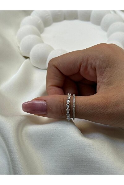 ÖNKÜTAKI Elegant Double Stone Ring