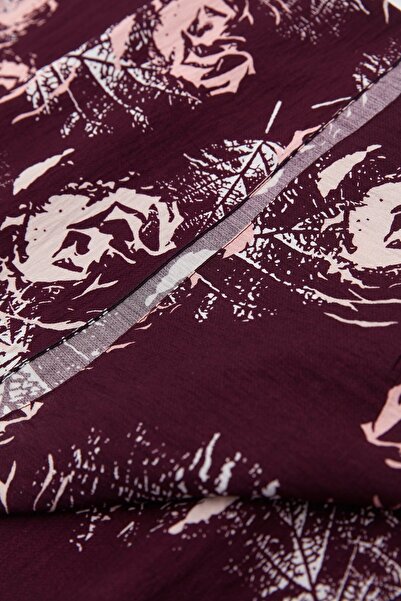 Nihan Viskon Dijital Desenli Şal Bordo