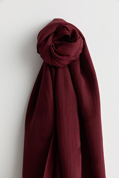 Nihan Desenli Pamuk Naia Lyocell Şal Bordo