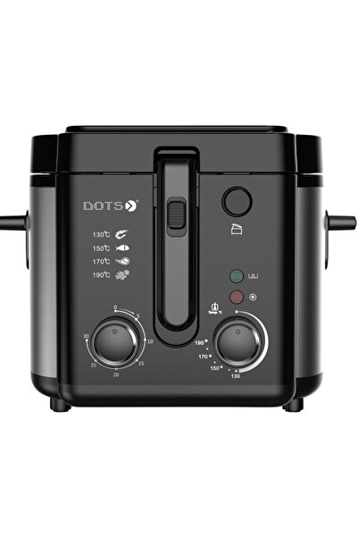 DOTS Deep Fryer, 1600W, 2.5L, 30-Minute Timer, Display Window, Removable Basket