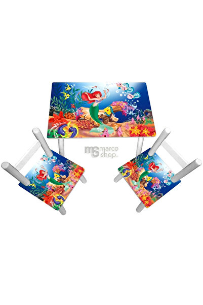 Marcoshop Kids table with 2 chairs Disney Ariel