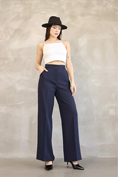 HA-KA GİYİM Women's Imported Doubleface Fabric Palazzo Fit High Waist No Fading Quality Product