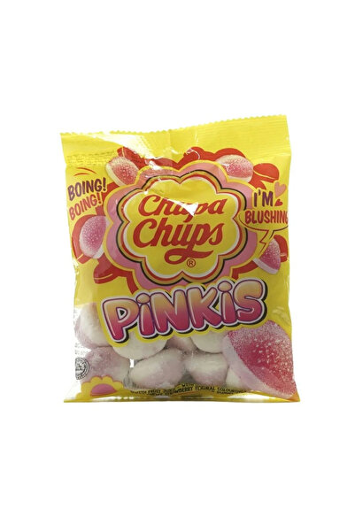 CHUPA Chups Pinkis Fruit Juice Soft Chewy Strawberry Flavour Candy- 90gms Pack of 2