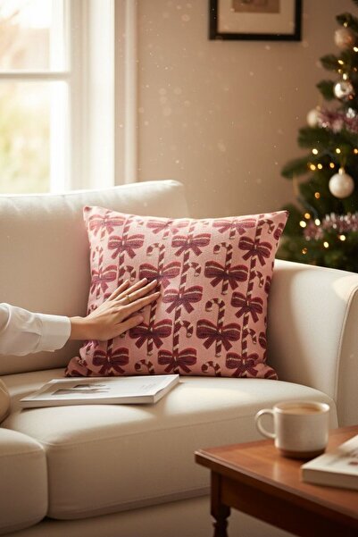 ANJEAHOME Sydney Christmas Patterned Throw Pillow Cover | 45X45 cm | Digital Printed | Stylish Design – Washable Fabric