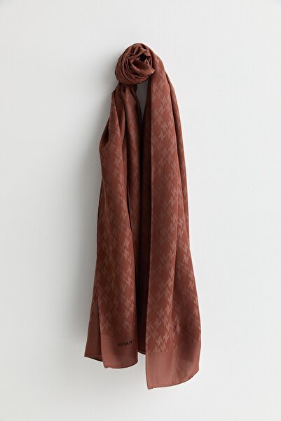 Nihan Desenli Lyocell Şal Kahve