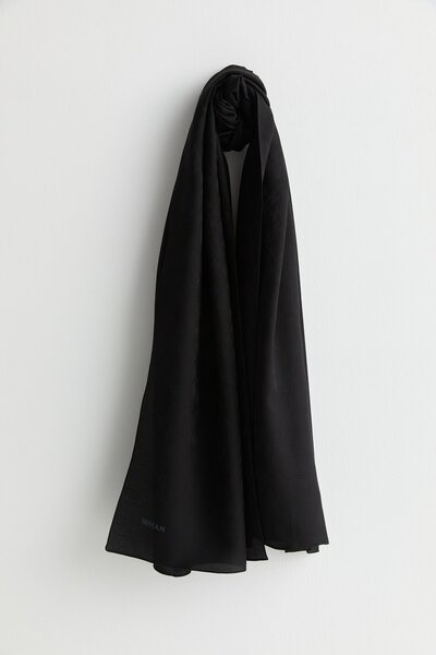 Nihan Desenli Lyocell Şal Siyah
