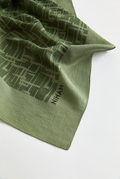 Nihan Geometrik Desen Jakar Eşarp Yeşil