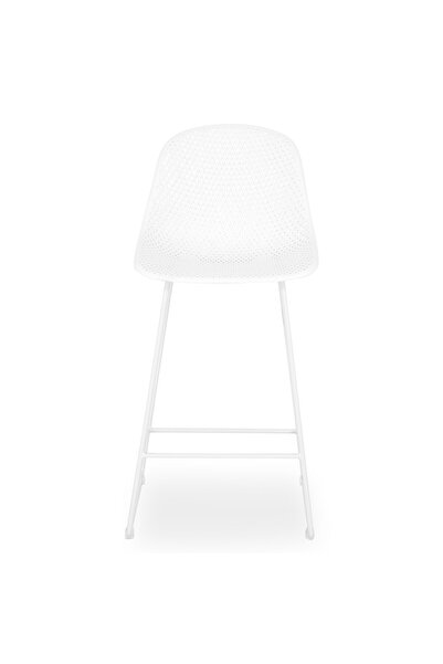 Maison Mex Set 4 scaune bar grădină/terasă, GARDENIA, L.44.5 l.47.5 H.95 cm, alb