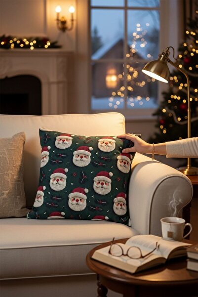 ANJEAHOME Sydney Christmas Patterned Throw Pillow Cover | 45X45 cm | Digital Printed | Stylish Design – Washable Fabric