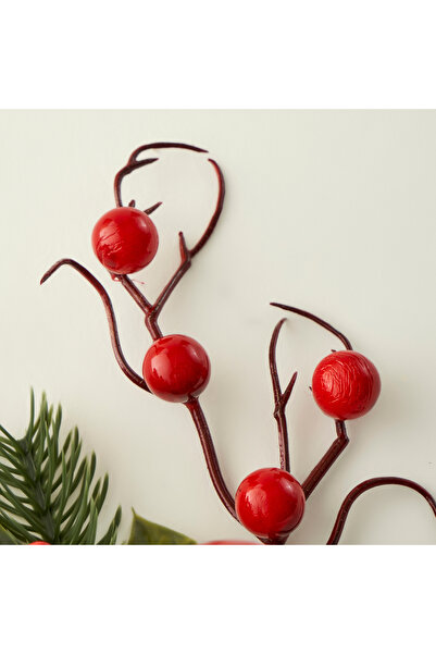 Bella Maison Christmas Yılbaşı Dal Çiçek Kırmızı (28 cm)