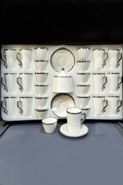 Generic Attractive 37-piece tea set with saucers, coffee cups, and sugar bowl