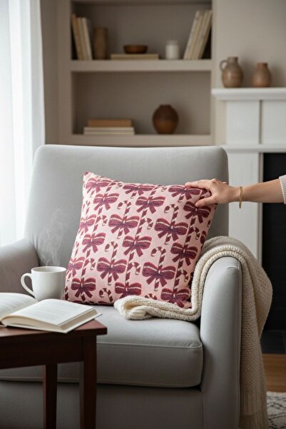 ANJEAHOME Sydney Christmas Patterned Throw Pillow Cover | 45X45 cm | Digital Printed | Stylish Design – Washable Fabric