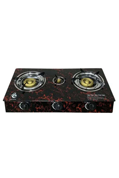 dealshopromania Aragaz pe gaz din sticlă securizată, 3 arzătoare, aprindere c...