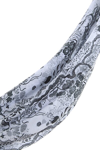 Nihan Desenli Soft Eşarp Antrasit