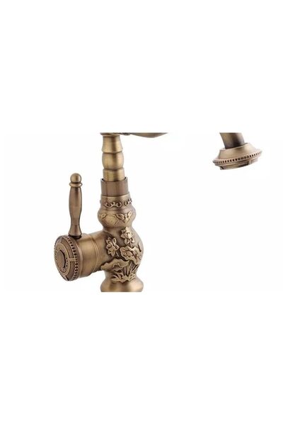 Trendy's Swan faucet, countertop mounting, medium height, antique bronze