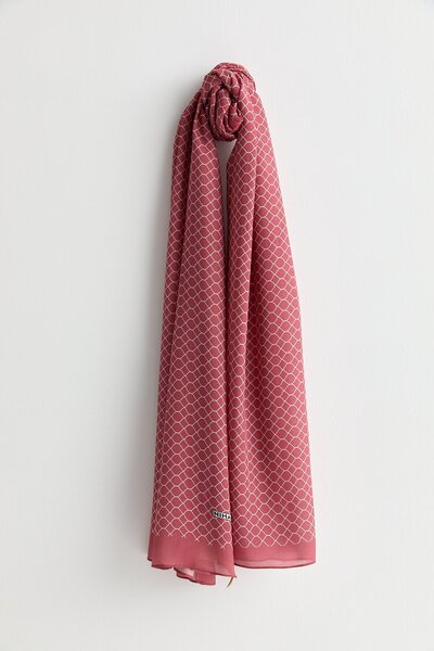Nihan Desenli Viskon İpek Şal Bordo