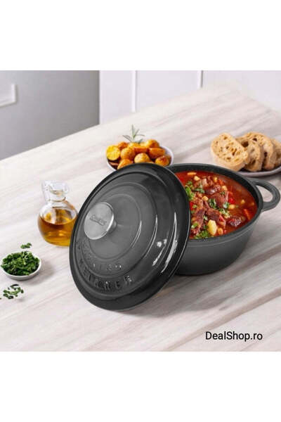 dealshopromania Cratiță din fontă emailată Cooking by Heinner Marble Grey cu ...