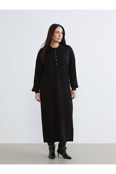 LC Waikiki Sparkling Choices by Shining Store Devrik Roba Collar Knitwear Dress