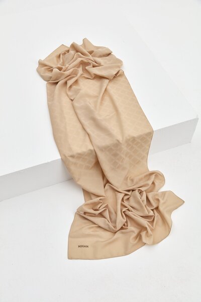 Nihan Baklava Desen Şal Bej