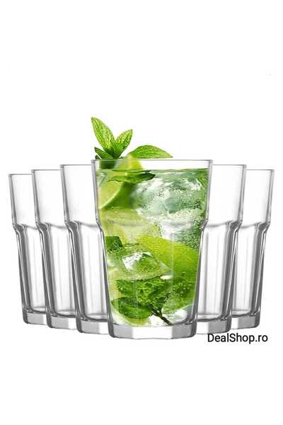 dealshopromania Set de 6 pahare cocktail Lav Aras 300 ml Ideale pentru terasă...