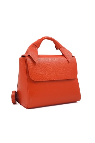 Posete Fagaras Filippa Leather Purse - Orange, Casual Bag Made of Genuine Leather, Handbag, Bags