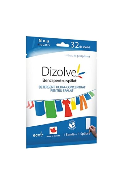 DIZOLVE laundry detergent strips, scented, concentrated, 32 washes