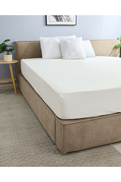 REDTAG White Cotton Fitted Sheet (Super King Size)