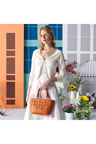 Tergan Turuncu Hakiki Deri Kadın El Çantası - S25Y1BC80408-T6T