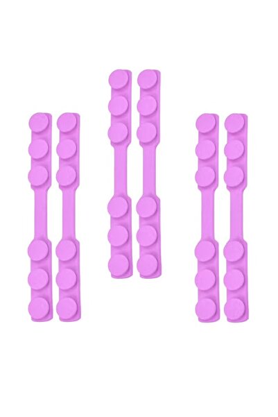 Generic Set of 6 adjustable, non-slip pink ear hooks for mask straps