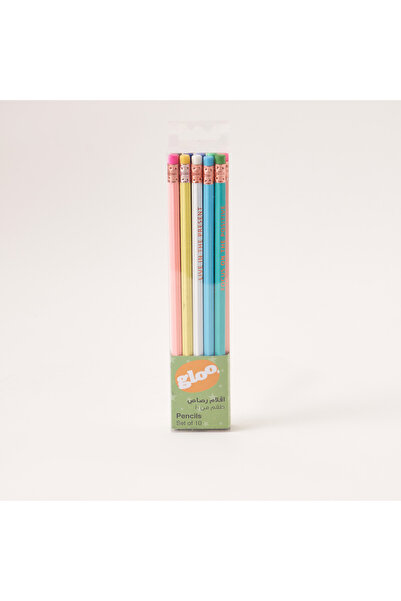 GLOO أقلام رصاص من الخشب الصلب - مجموعة من 10