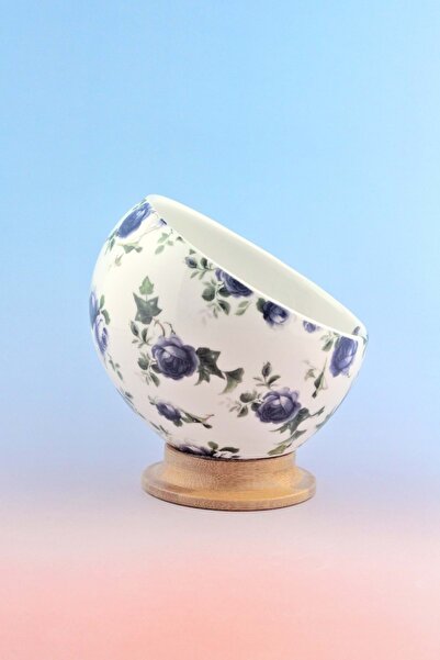 Bursa Porselen Dekor Blue Ivy Porcelain Bowl with Bamboo Legs